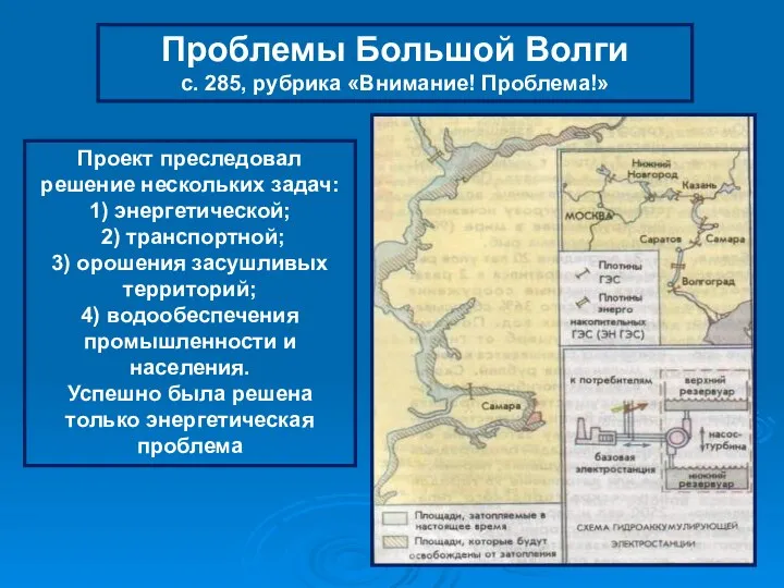 Проект преследовал решение нескольких задач: 1) энергетической; 2) транспортной; 3) орошения