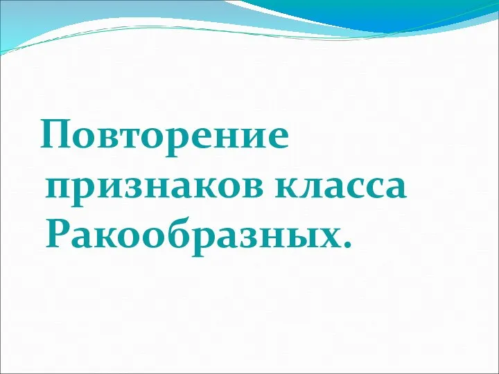 Повторение признаков класса Ракообразных.