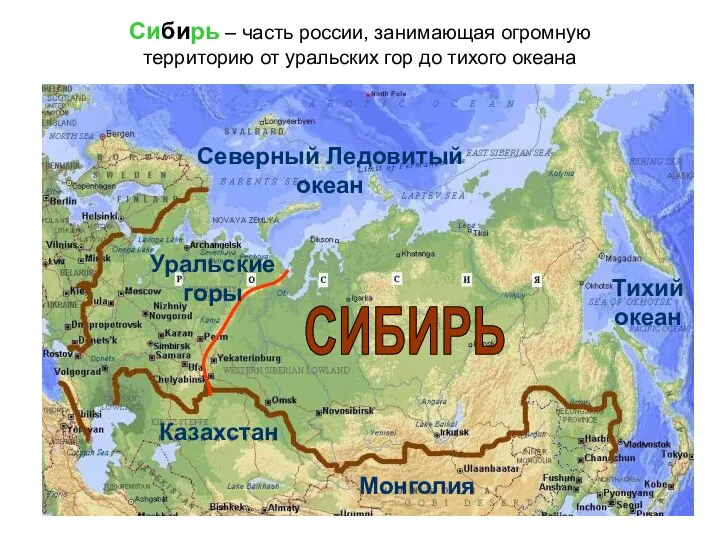 Сибирь – часть россии, занимающая огромную территорию от уральских гор до