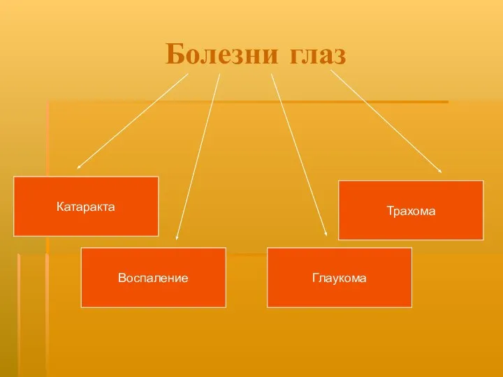 Болезни глаз Катаракта Воспаление Глаукома Трахома