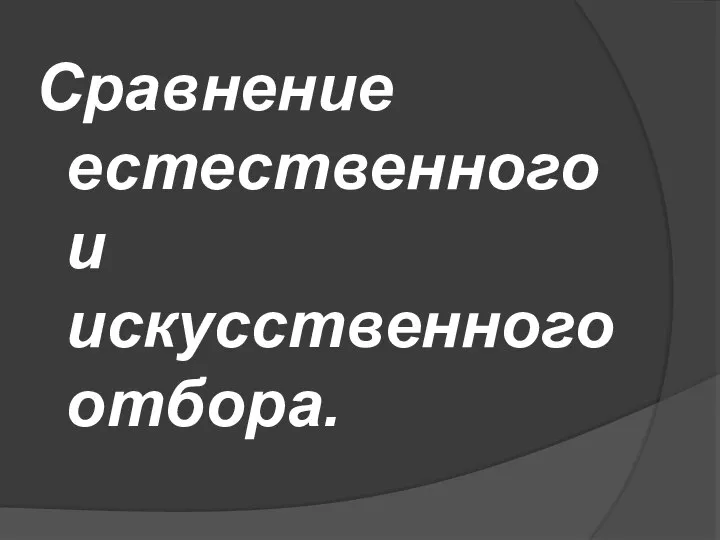 Сравнение естественного и искусственного отбора.