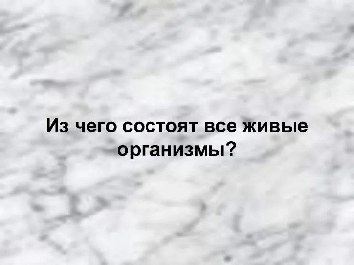 Из чего состоят все живые организмы?