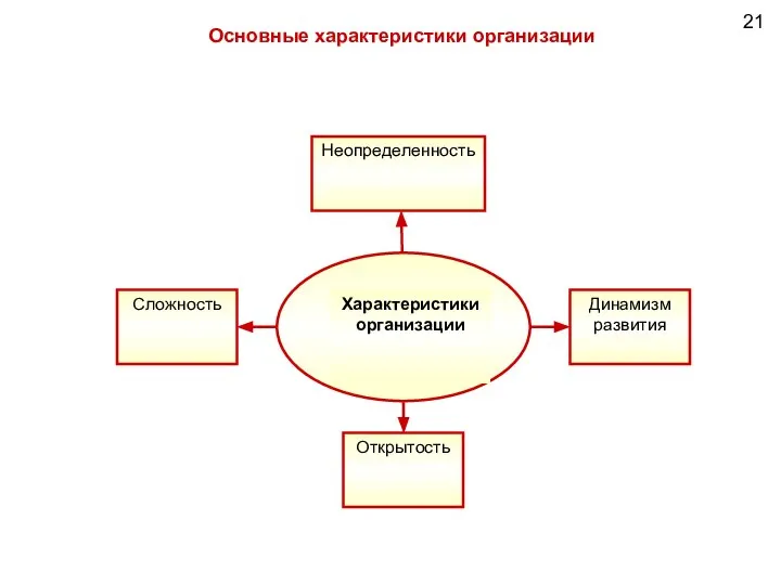 21 Основные характеристики организации