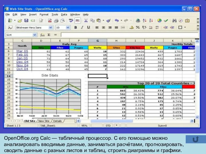 OpenOffice.org Calc — табличный процессор. С его помощью можно анализировать вводимые