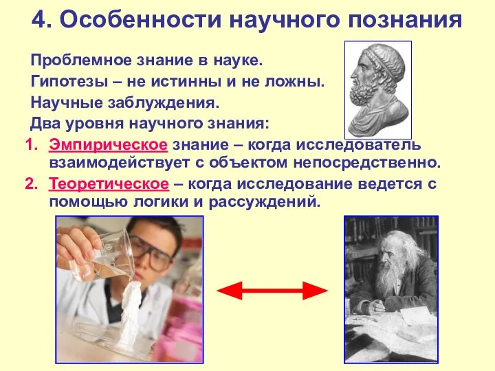 4. Особенности научного познания Проблемное знание в науке. Гипотезы – не