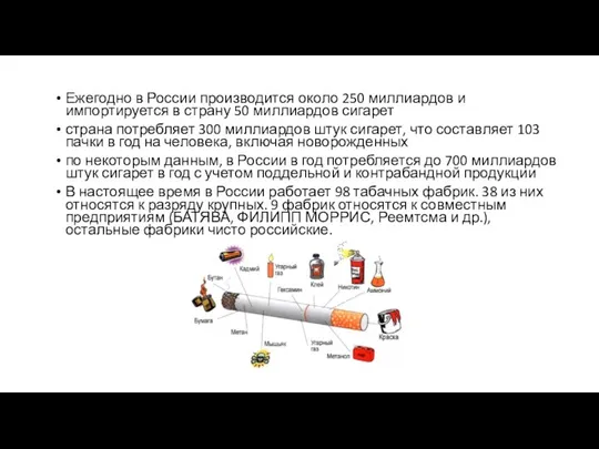 Ежегодно в России производится около 250 миллиардов и импортируется в страну