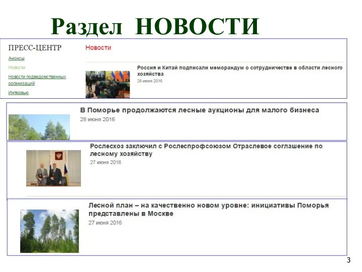 Раздел НОВОСТИ