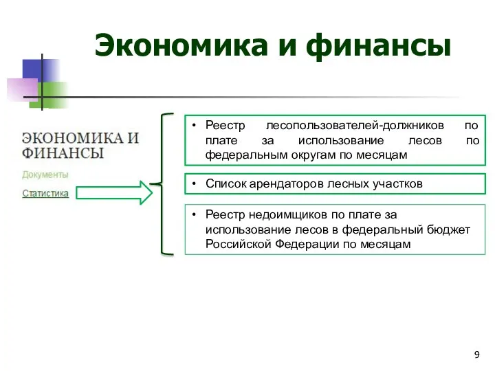 Экономика и финансы Реестр лесопользователей-должников по плате за использование лесов по