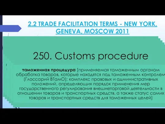 2.2 TRADE FACILITATION TERMS - NEW YORK, GENEVA, MOSCOW 2011