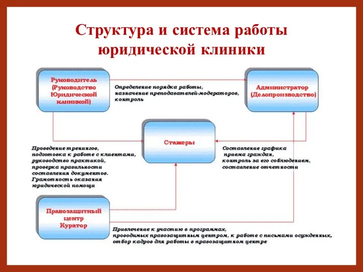 Структура и система работы юридической клиники