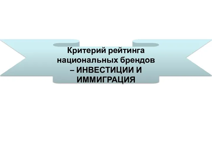 Критерий рейтинга национальных брендов – ИНВЕСТИЦИИ И ИММИГРАЦИЯ