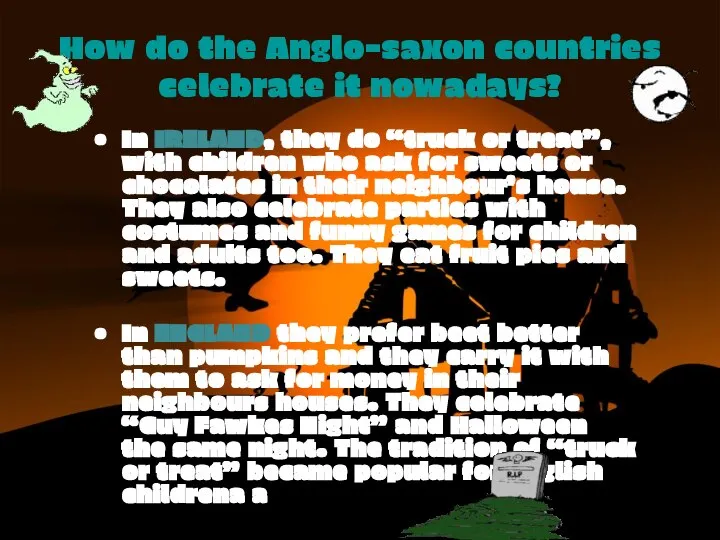 How do the Anglo-saxon countries celebrate it nowadays? In IRELAND, they