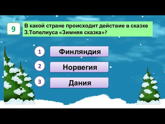 Финляндия Норвегия Дания В какой стране происходит действие в сказке З.Топелиуса