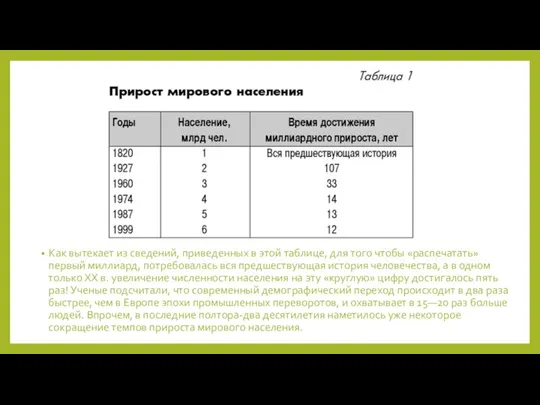 Как вытекает из сведений, приведенных в этой таблице, для того чтобы