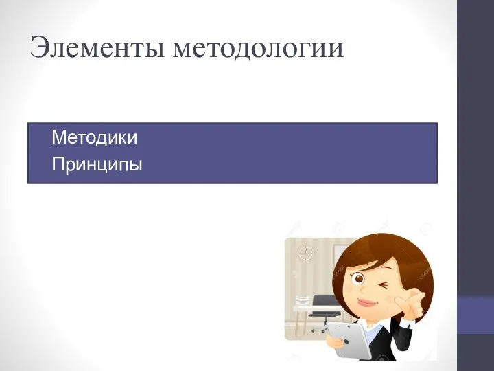 Элементы методологии Методики Принципы