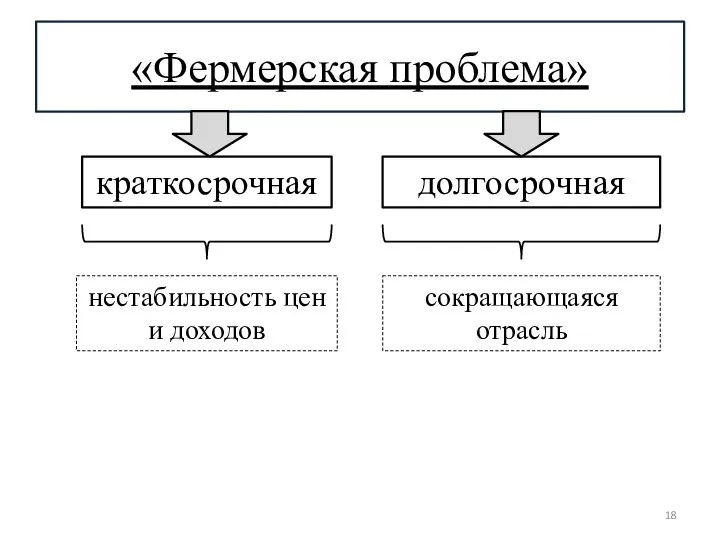 «Фермерская проблема» краткосрочная долгосрочная нестабильность цен и доходов сокращающаяся отрасль