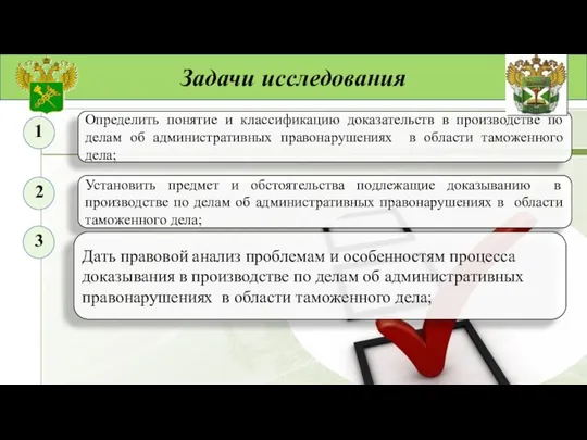 Задачи исследования Определить понятие и классификацию доказательств в производстве по делам