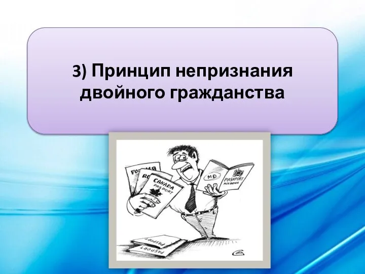 3) Принцип непризнания двойного гражданства