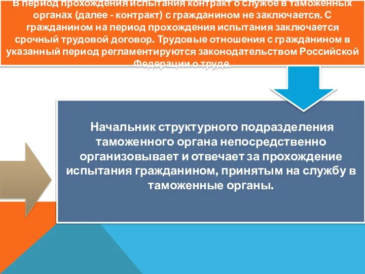 Начальник структурного подразделения таможенного органа непосредственно организовывает и отвечает за прохождение