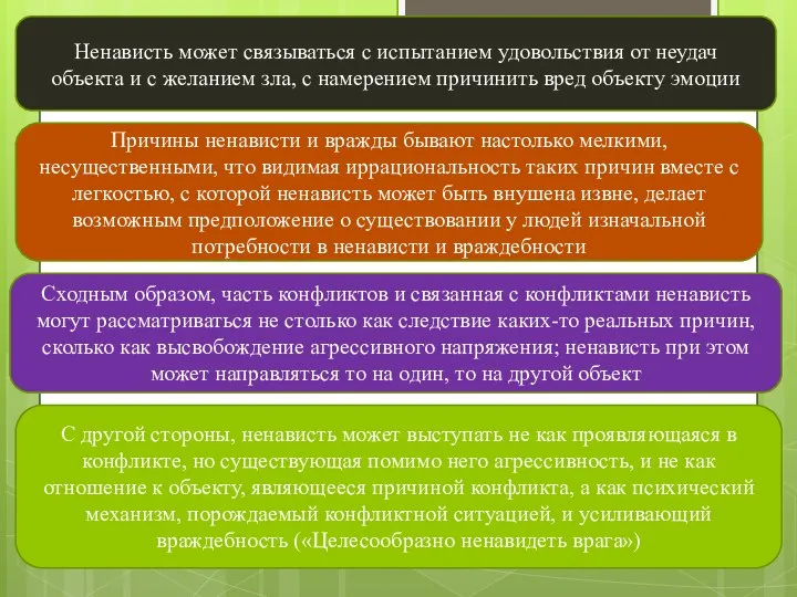 Ненависть может связываться с испытанием удовольствия от неудач объекта и с