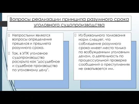 Вопросы реализации принципа разумного срока уголовного судопроизводства Непростыми являются вопросы определения