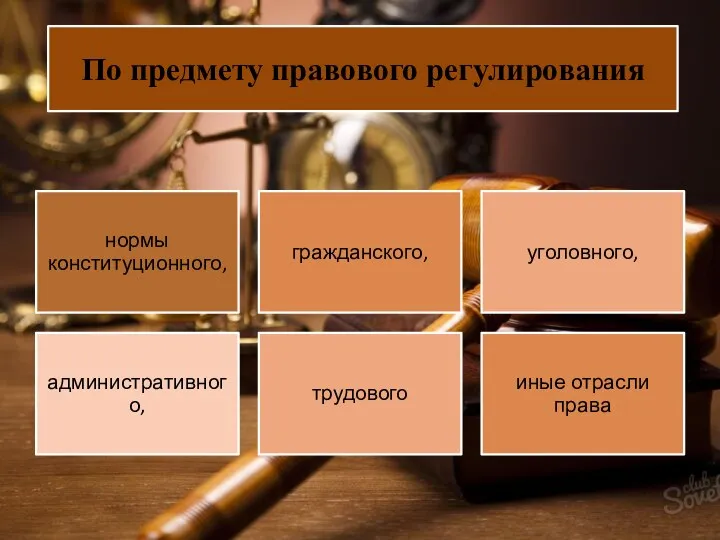 По предмету правового регулирования