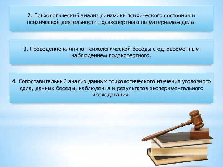 2. Психологический анализ динамики психического состояния и психической деятельности подэкспертного по