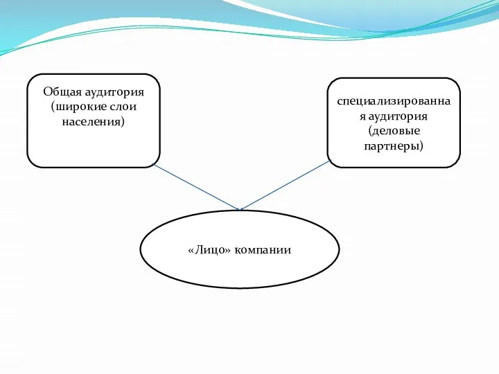 «Лицо» компании Общая аудитория (широкие слои населения) (широкие слои населения), специализированная аудитория(деловые партнеры)