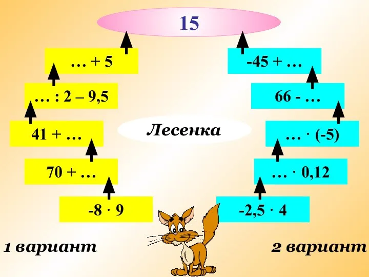 1 вариант 2 вариант -8 · 9 70 + … 41