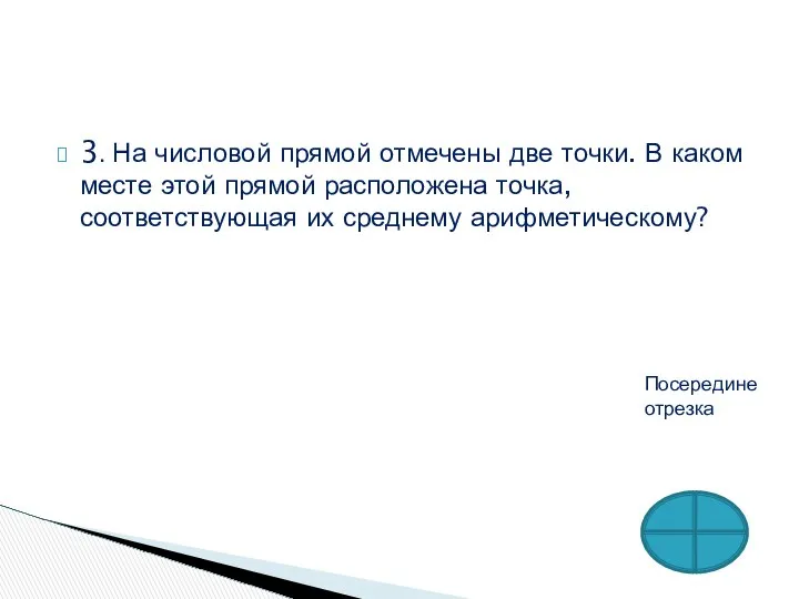 3. На числовой прямой отмечены две точки. В каком месте этой