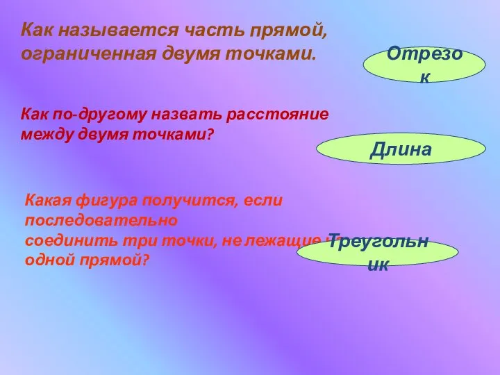 Как называется часть прямой, ограниченная двумя точками. Отрезок Как по-другому назвать