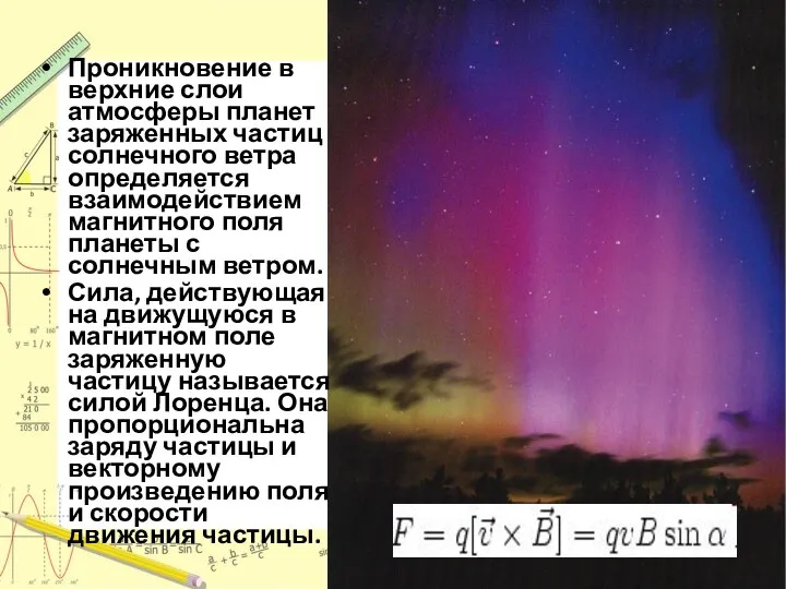 Проникновение в верхние слои атмосферы планет заряженных частиц солнечного ветра определяется