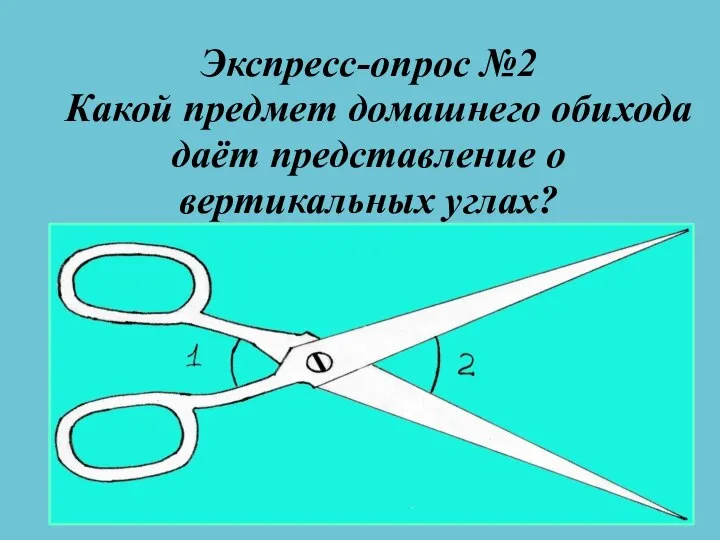 Экспресс-опрос №2 Какой предмет домашнего обихода даёт представление о вертикальных углах?