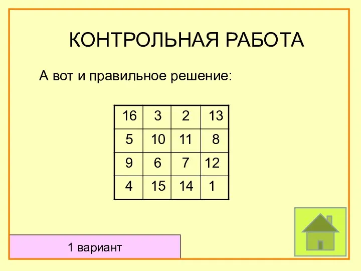 А вот и правильное решение: КОНТРОЛЬНАЯ РАБОТА 1 вариант