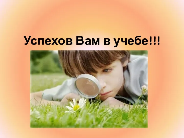 Успехов Вам в учебе!!!