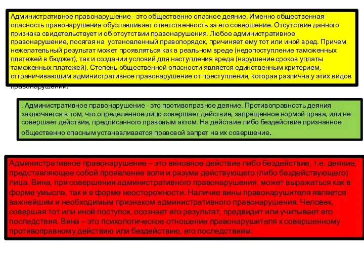 Административное правонарушение - это общественно опасное деяние. Именно общественная опасность правонарушения