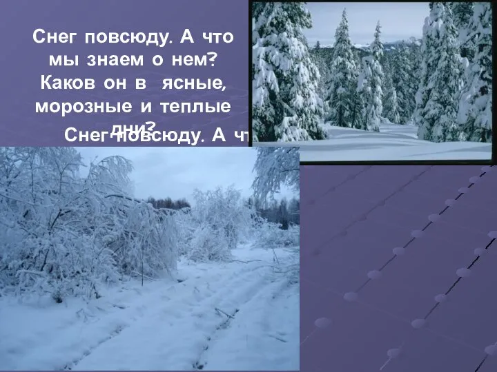 Снег повсюду. А что мы знаем о нем? Каков он в