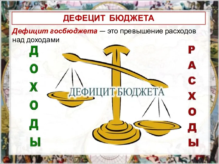 ДЕФЕЦИТ БЮДЖЕТА Дефицит госбюджета — это превышение расходов над доходами