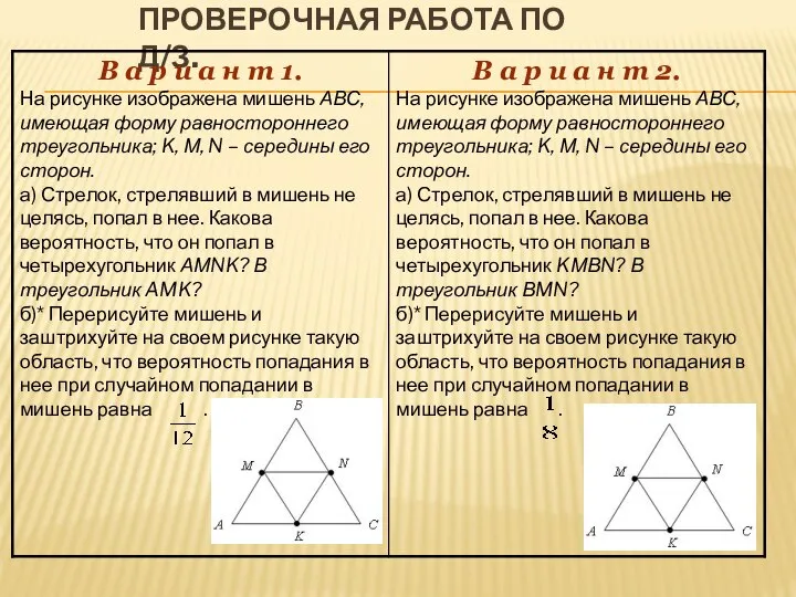 Проверочная работа по д/з.