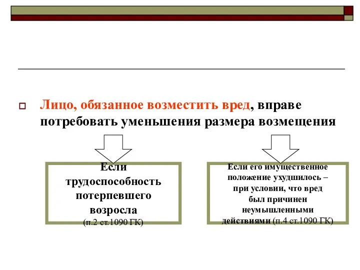 Лицо, обязанное возместить вред, вправе потребовать уменьшения размера возмещения Если трудоспособность