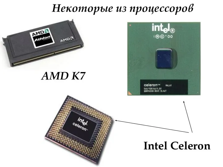 Некоторые из процессоров Intel Celeron AMD K7