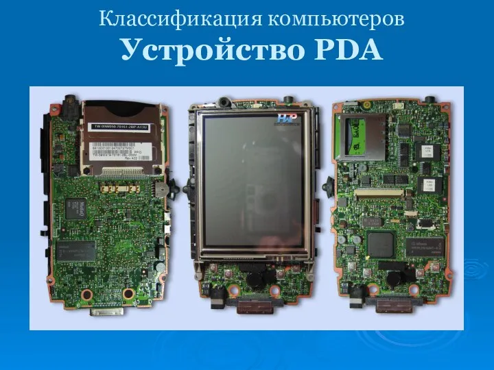 Классификация компьютеров Устройство PDA