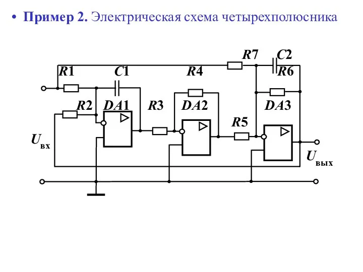 Пример 2. Электрическая схема четырехполюсника