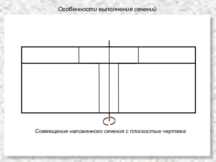 Особенности выполнения сечений Совмещение наложенного сечения с плоскостью чертежа