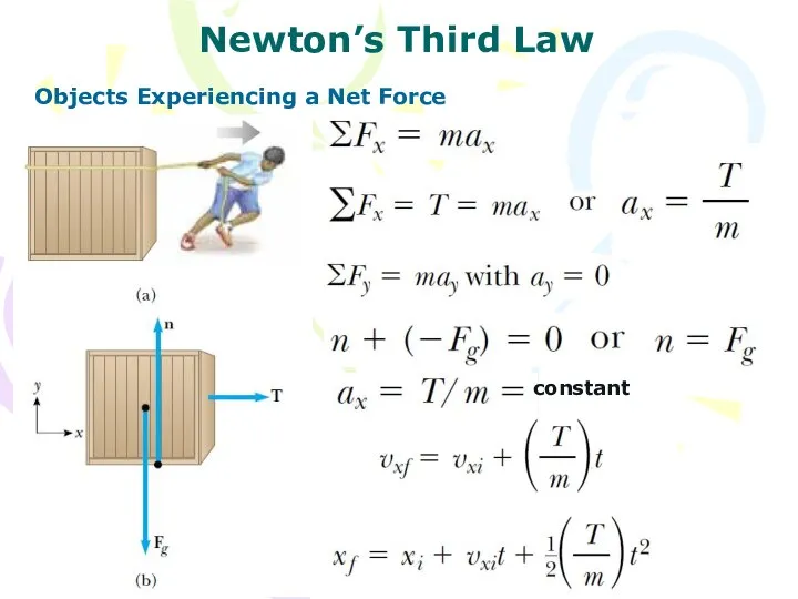 Newton’s Third Law Objects Experiencing a Net Force constant