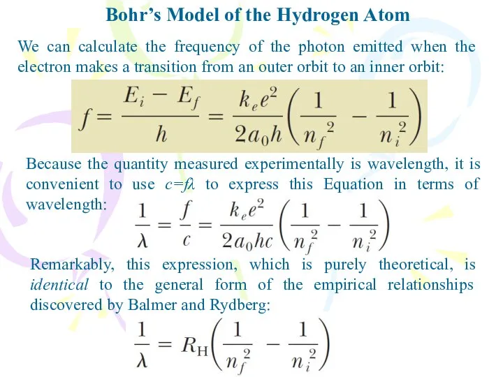 We can calculate the frequency of the photon emitted when the