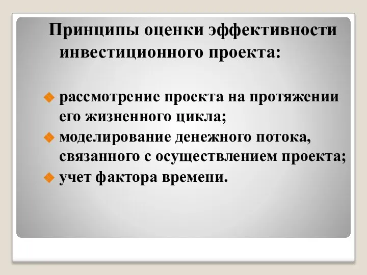 Принципы оценки эффективности инвестиционного проекта: рассмотрение проекта на протяжении его жизненного