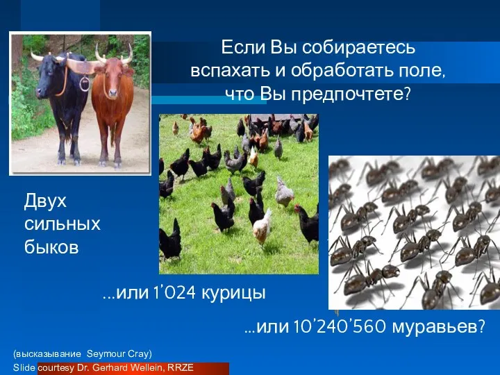 Если Вы собираетесь вспахать и обработать поле, что Вы предпочтете? Двух