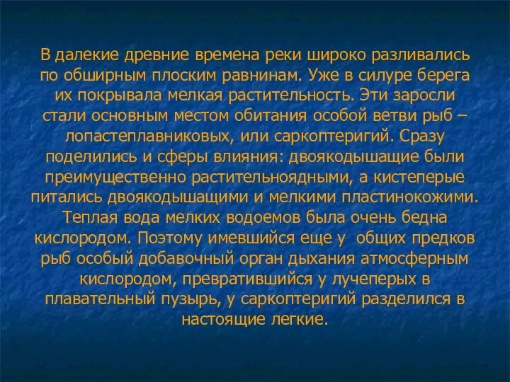 В далекие древние времена реки широко разливались по обширным плоским равнинам.