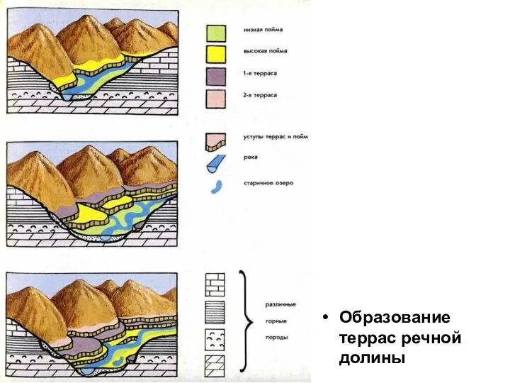 Образование террас речной долины